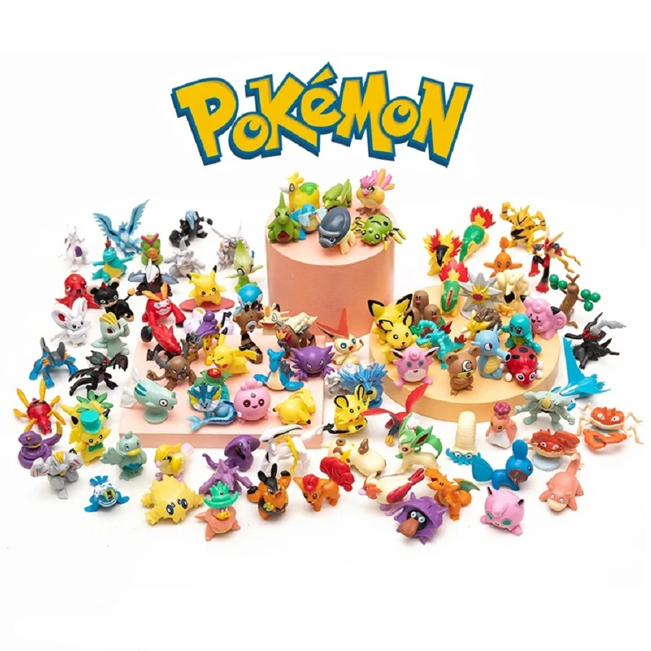 Pokemon Anime Figures Large Size Random 24/48/72/96/120/144PCS Action Model Cute Toy  Pikachu 3CM Children Birthday Gifts