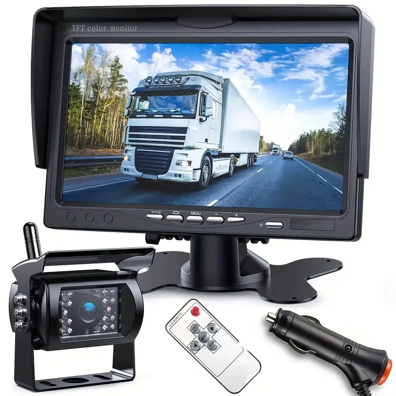 

7" Vehicle Wireless Reverse Rear View Camera Monitor Kit for Truck Caravan RVs