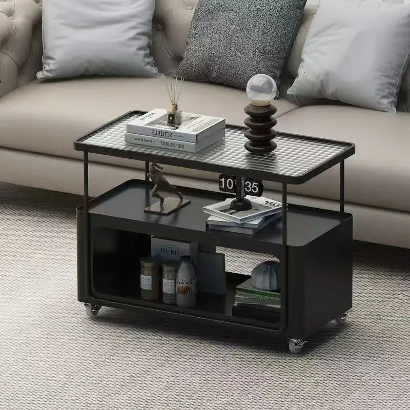 Home use with wheels, mobile coffee table, small living room small apartment, simple tea table, sofa side table, snack cart