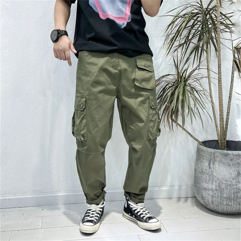 Summer New Cargo Pants Men's Multi Pocket Casual Daks Slightly Wide Leggings Outdoor Riding Trekking Tooling Camping Trousers