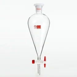 1pcs Pear-shaped Separating Funnel with PTFE Piston Clear and Thick 30ml To 1000ml for Lab Experiment