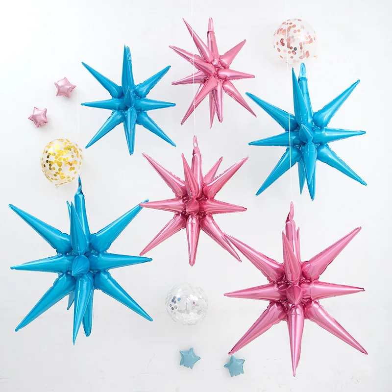 /1pcs siamesische Explosion Stern Ballon Starburst Luftballons Kegel Folie Luftballons Neujahr Weihnachten Hochzeit Geburtstags feier Dekor – Detail 19