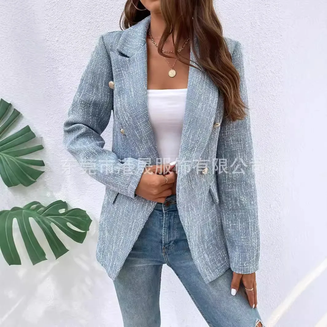 Women's New Plaid Style Elegant Slim Fit Small Suit Jacket