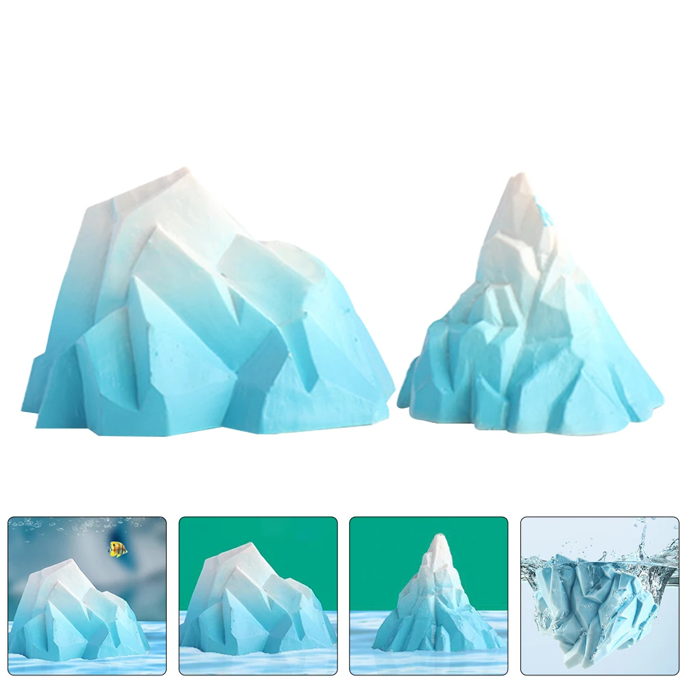 2pcs Simulate Iceberg Ornament Floeberg Model Fake Iceberg Sculpture Decor Iceberg Landscape Adornment For Fish Tank Aquarium