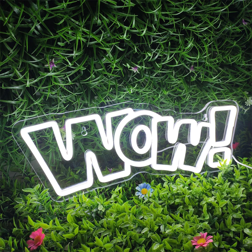 WOW New Neon Sign Word LED Neon Wall Light Signs acrilico USB Light per camera da letto lettera Neon Lamp Sign for Bar Pub Game Home Decor