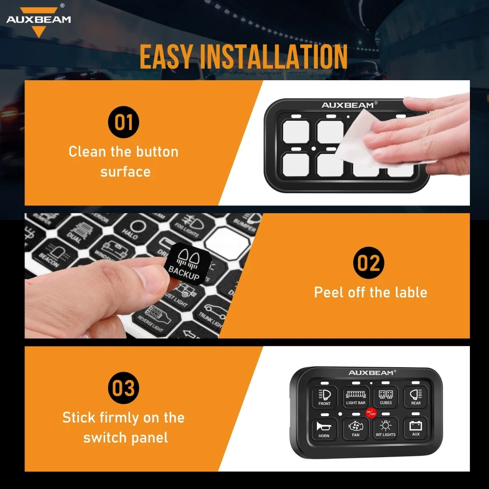 160 pieces Switch Panel Label Stickers for RA80XL RB80XL AR600 AC1200 AUXBEAM Switch Panels Accessories Parts