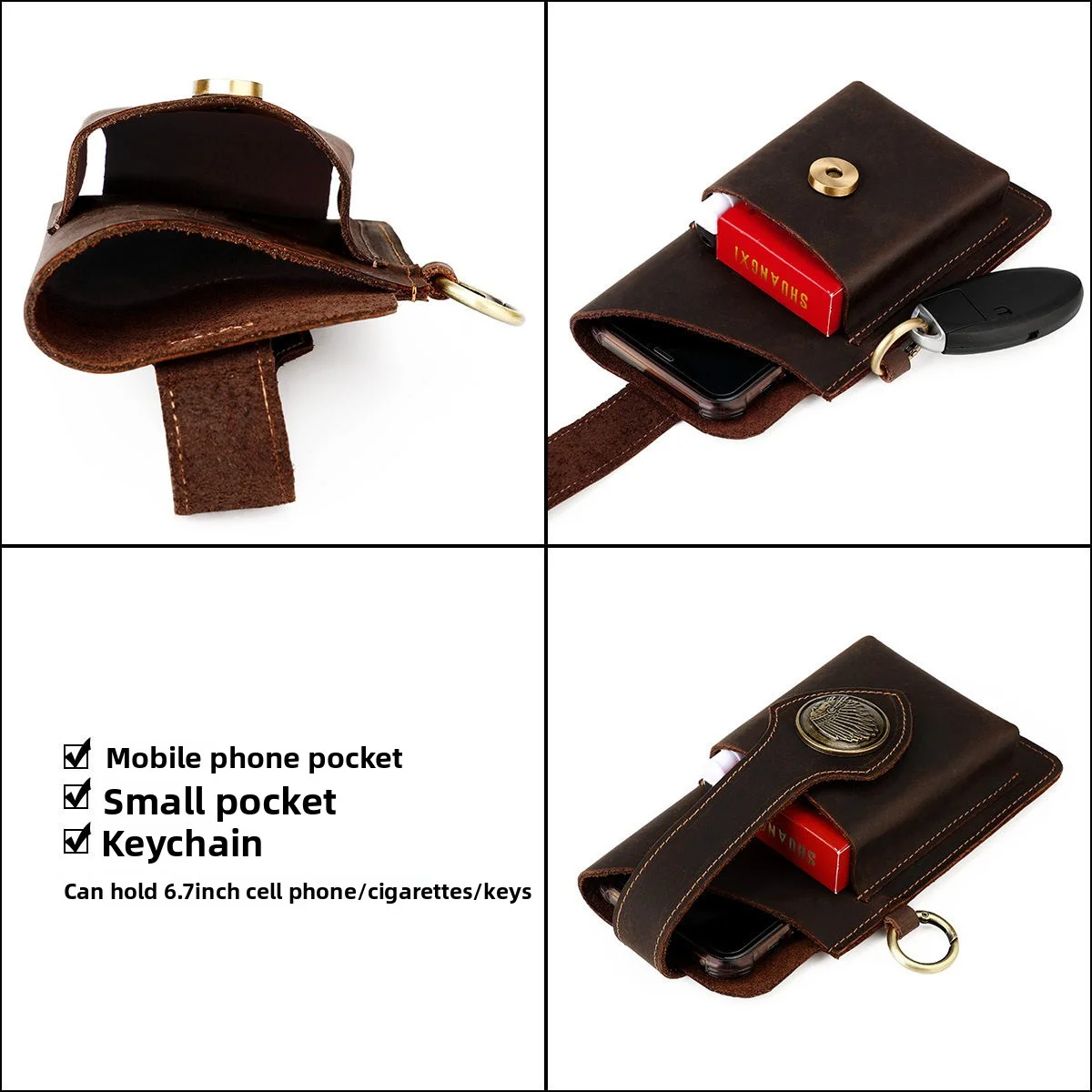 Vintage toplaag lederen multif - Key Holder Leather Pouch recensie en prijs