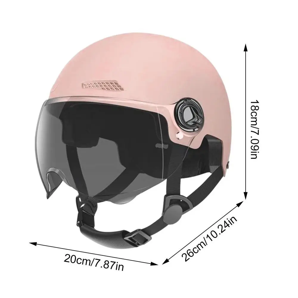 Fahrradhelm 3C-Zertifiziert für Männer, Frauen, Erwachsene und Kinder Cartoon-Elektrofahrrad-Motorrad-Halbhelm mit Schutzbrille – Detail 4