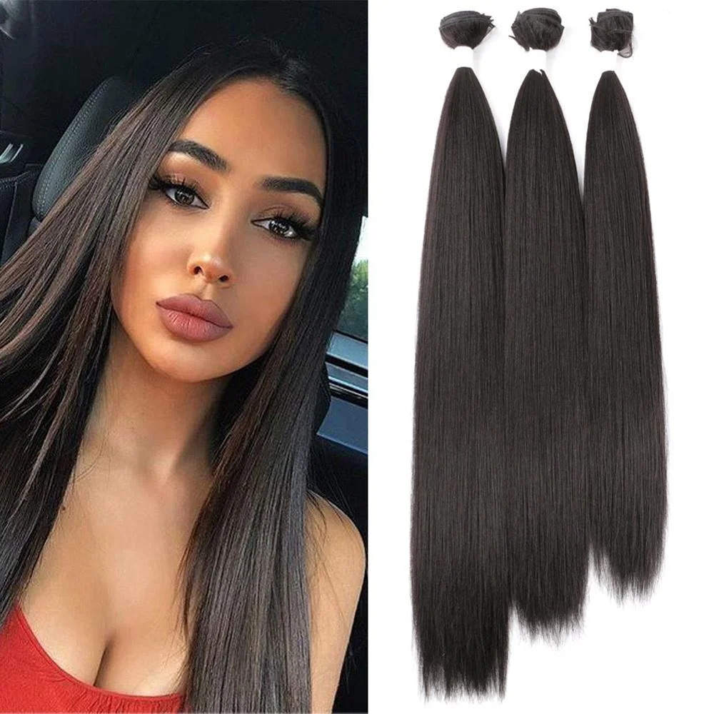 

22 24 26 Inch 3Pcs 270g Yaki Straight Hair Bundles Synthetic Hair Extensions Crochet Hair Braids Ombre Afro Braiding Hair