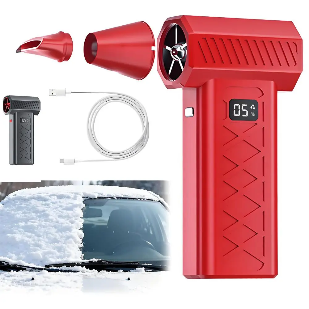 

Dual Mode LED Blower 130,000 RPM Rechargeable Mini Snow Blower 6-Speed Adjustable Cordless Blower Vehicle Snow Removal