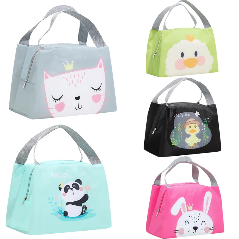 Bolsa Bento de animales de dibujos animados, bolsa aislada de gran capacidad, caja de almuerzo portátil, caja de Camping, accesorios de Camping