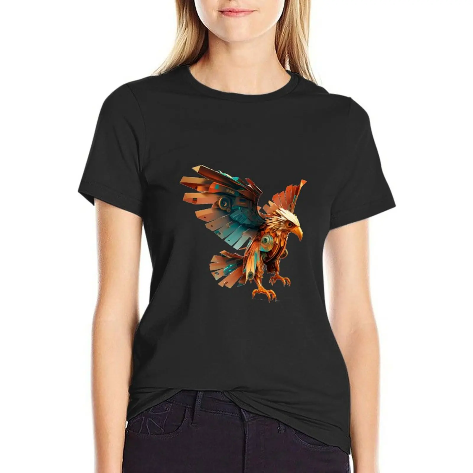 mechanical robot Eagle T-Shirt customizeds customs design your own workout shirts for Women