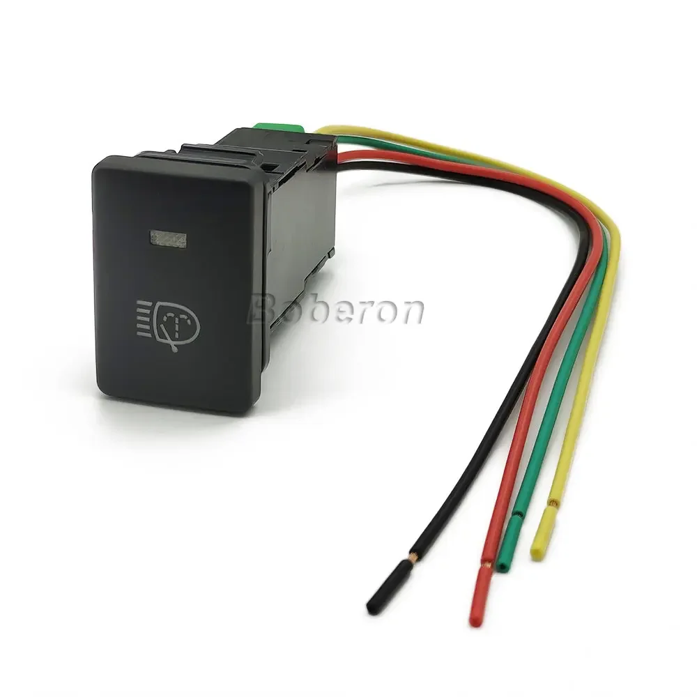 Blue Led Light Headlight Washer Push Switch 4 Wire Button For Toyota Camry Prius Corolla Headlamp Cleaning Switch DC12V