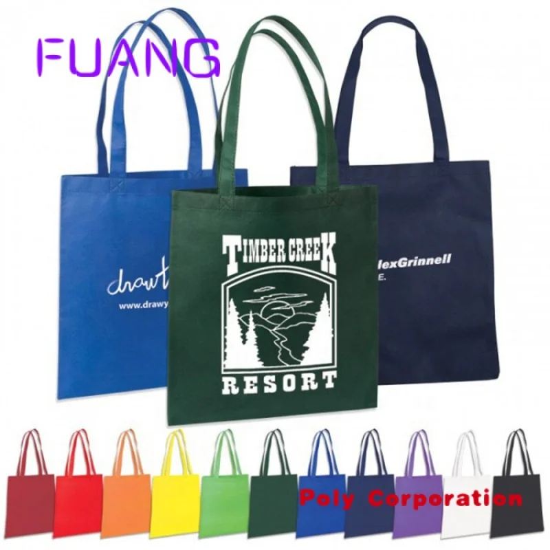 Custom  Custom logo print supermarket eco reusable shopping tote non woven bag