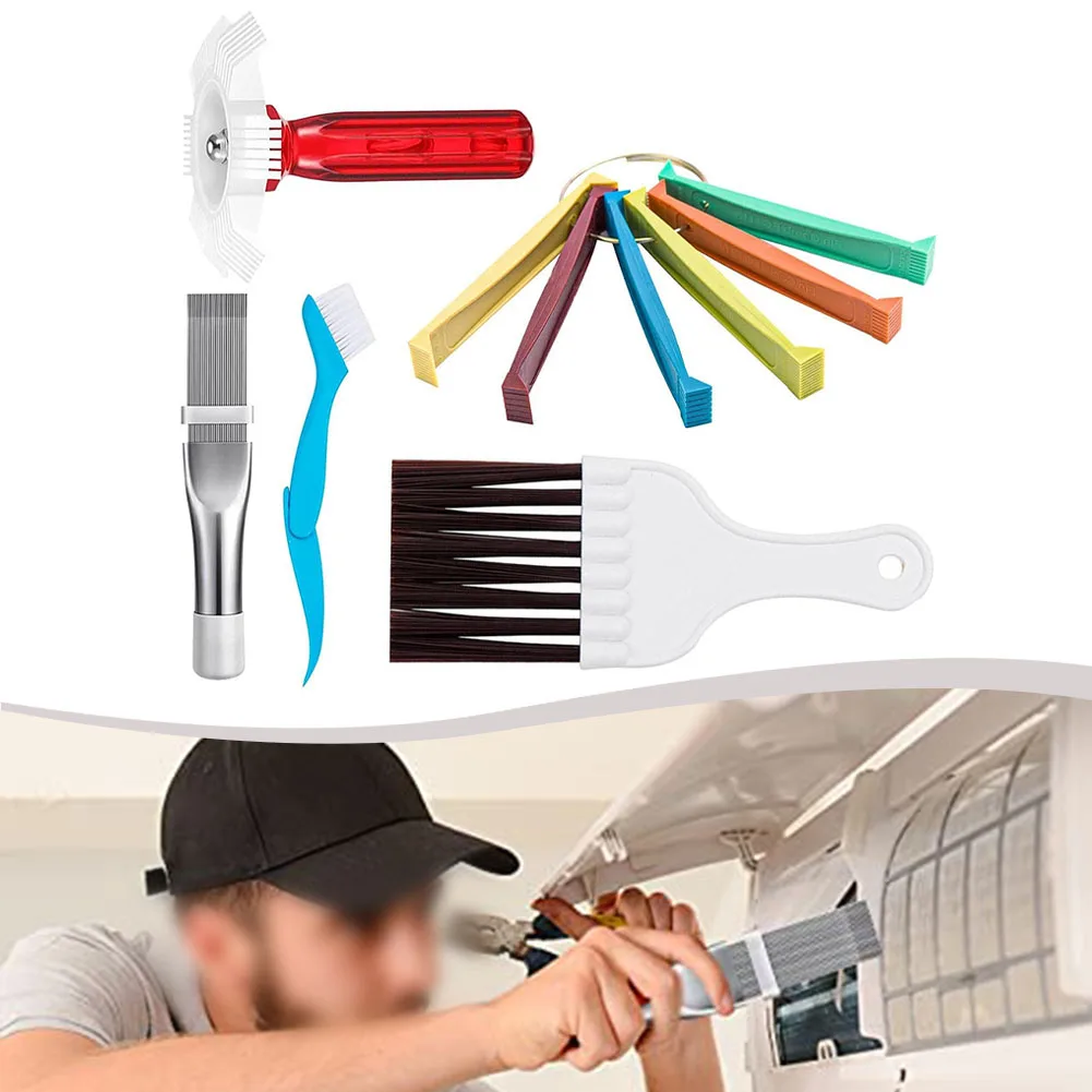 

5-Piece Air Conditioning Fin Cleaner Set Efficiently Clean & Repair AC Units Condenser Cleaning Brush Radiator Cleaning Kits
