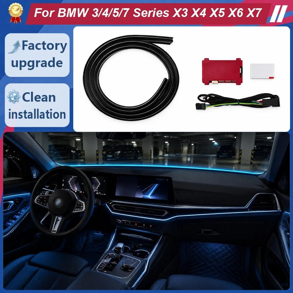 Car Interior Ambient Light for BMW 3 4 5 7 Series X3 X4 X5 X6 X7 G-Series Dashboard Front Windshield Surround Trim Accessories