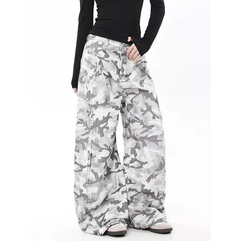 الرجال رمادي Y2k السراويل البضائع المموه Harajuku المظلة السراويل اليابانية 2000s نمط خمر كبيرة الحجم الهيب هوب السراويل الملابس #5