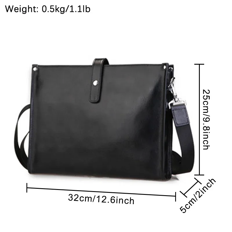 Hot Selling Stylish Men Genuine Leather Bag Simple Casual Shoulder Bag Luxury Cow Leather Briefcase Business Bag