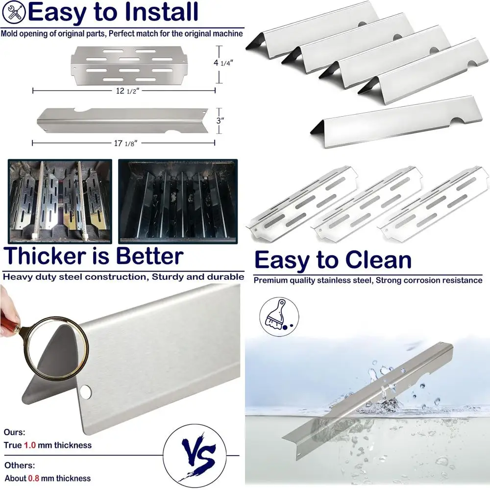 

Weber Genesis II Grill Replacement Parts for Flavorizer Bars and Heat Deflectors for GS4 Series E-310, II E-315, II E-330 Access