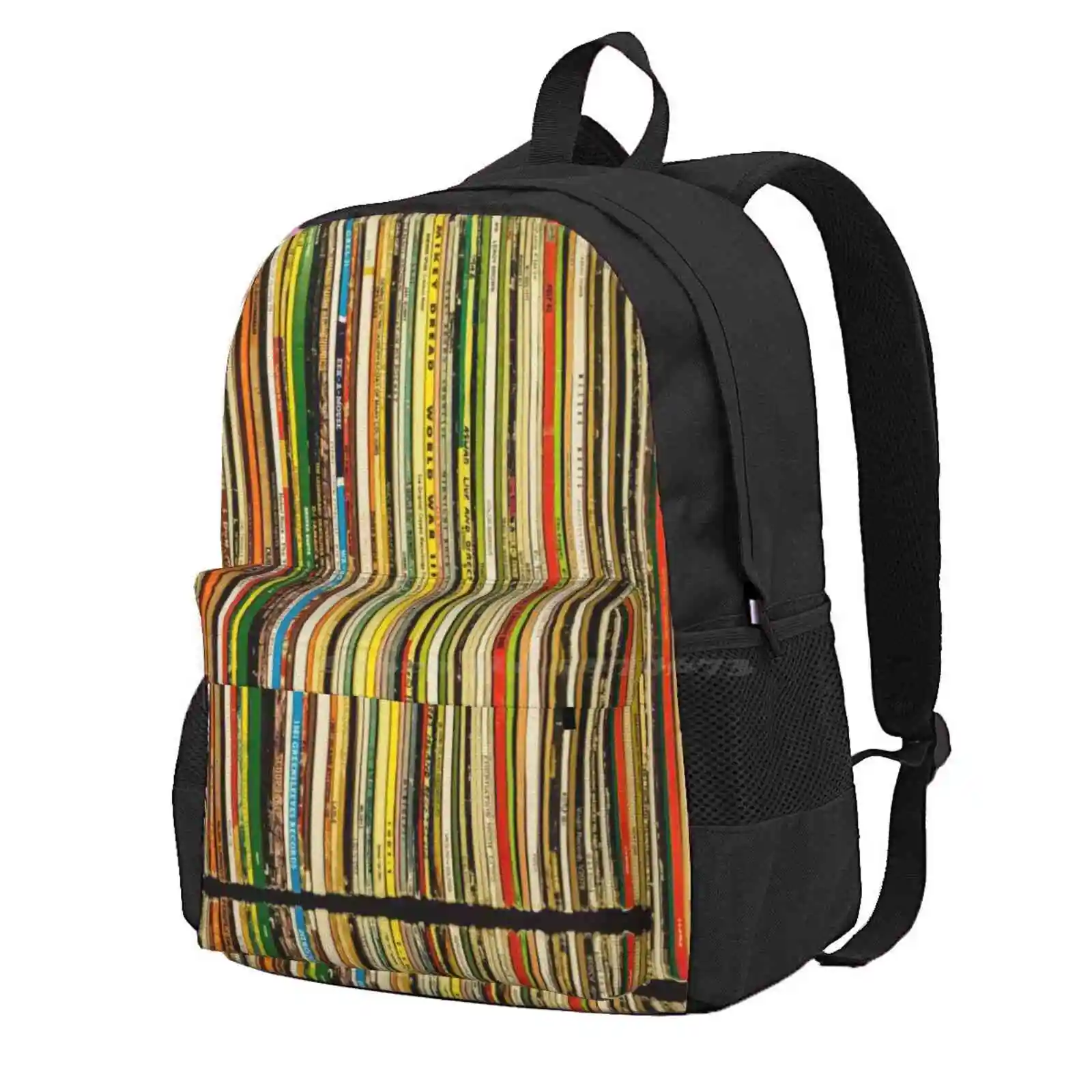 Reggae Record Vinyl Sleeves Hot Sale Schoolbag Backpack Fashion Bags Music Stripes Color Sleeves Colour Vourneen Rasta Records