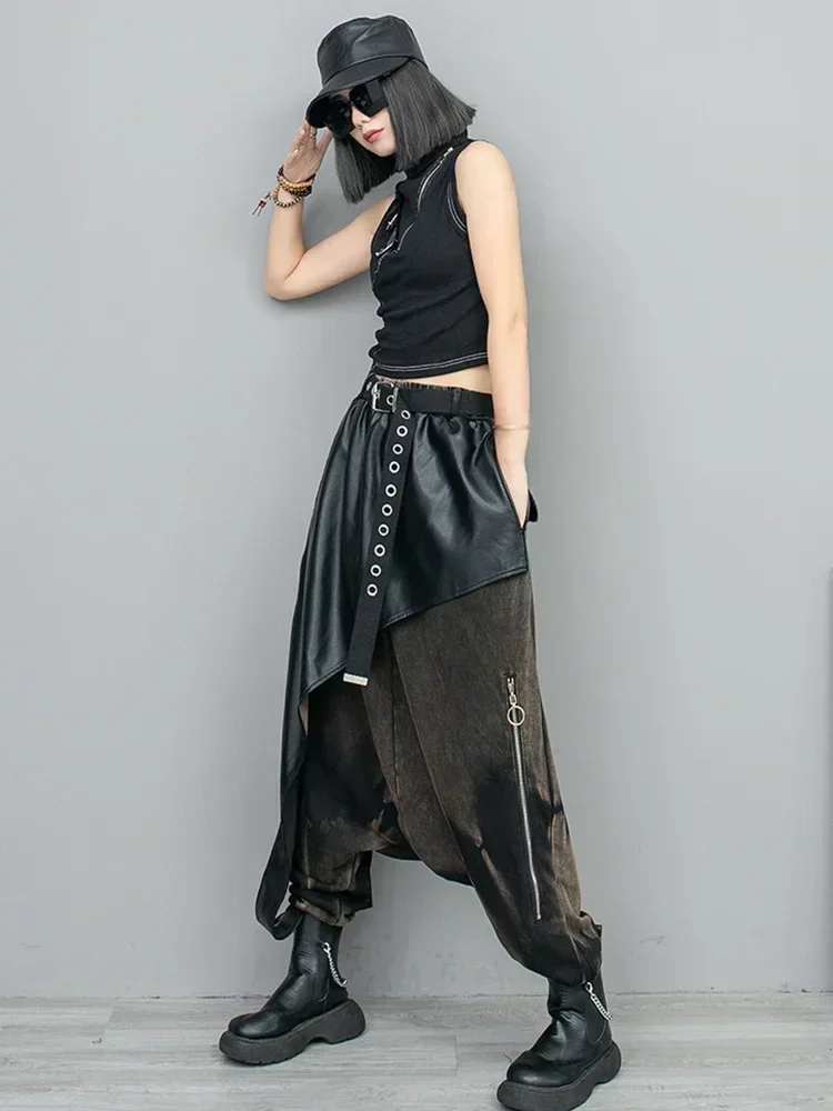 XITAO Loose Casual Pants Fashion Patchwork Personality All-match Street Trendy 2023 Autumn Women New Cross Pants DMJ2790