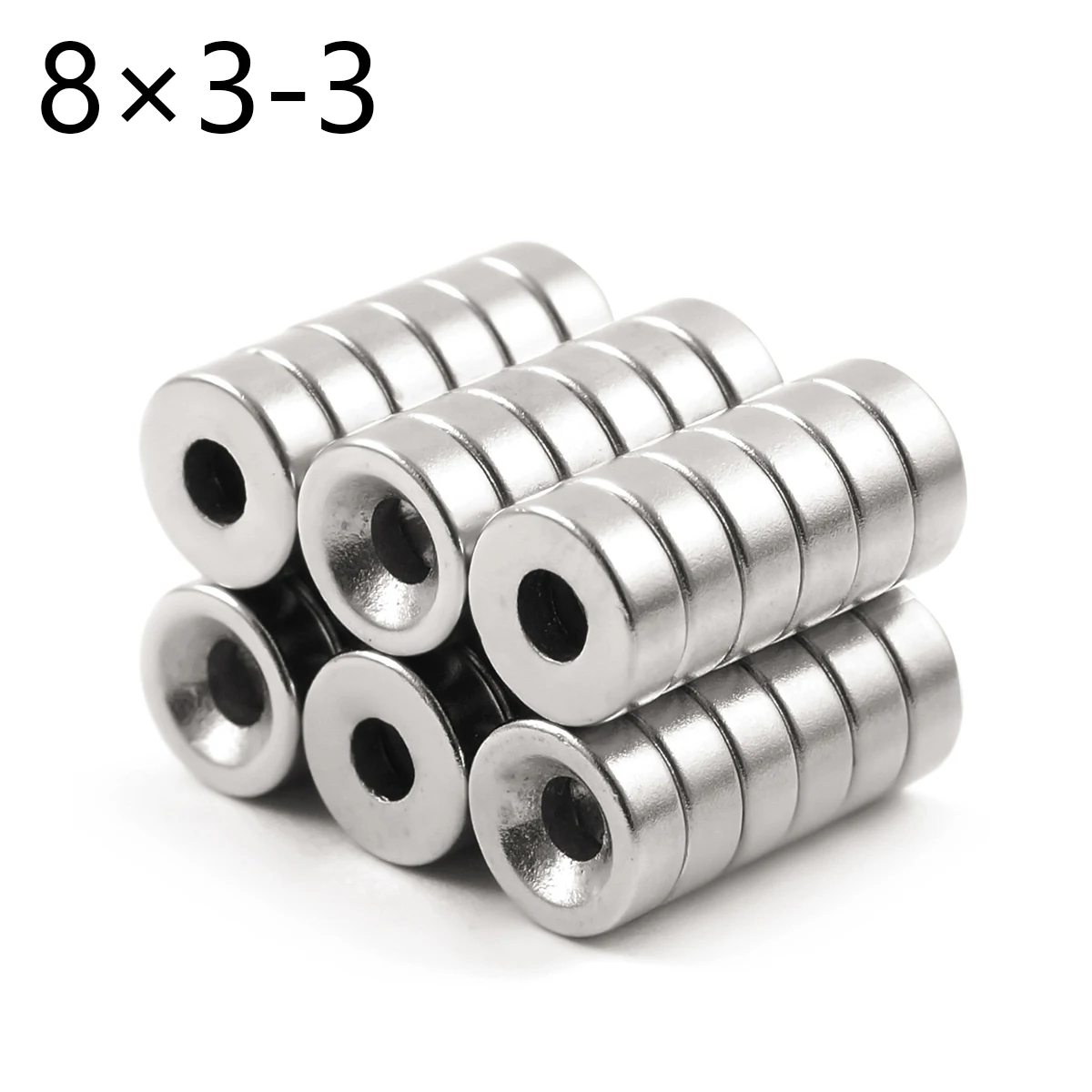 ZOOFOXS 10/20/30/50/100pcs 8x3mm Hole 3mm Mini Small Round Countersunk Neodymium Magnet Art Craft Permanent Rare Earth Magnets