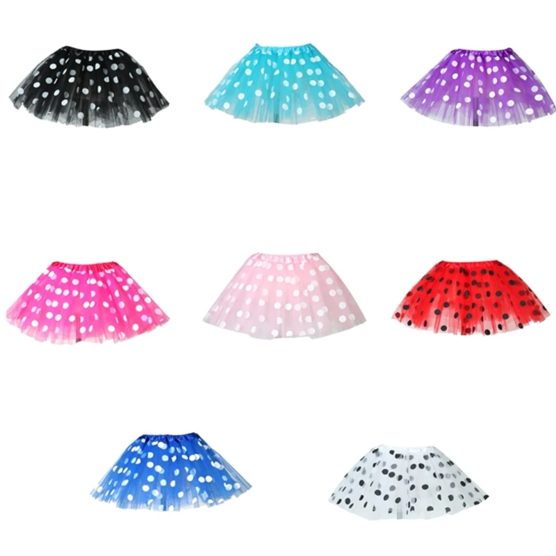 Children Tulle Skirt Dotted Pattern Dress Children Dance Skirt for Girls Aged 3 to 10 Great for event & Casual Use top quality