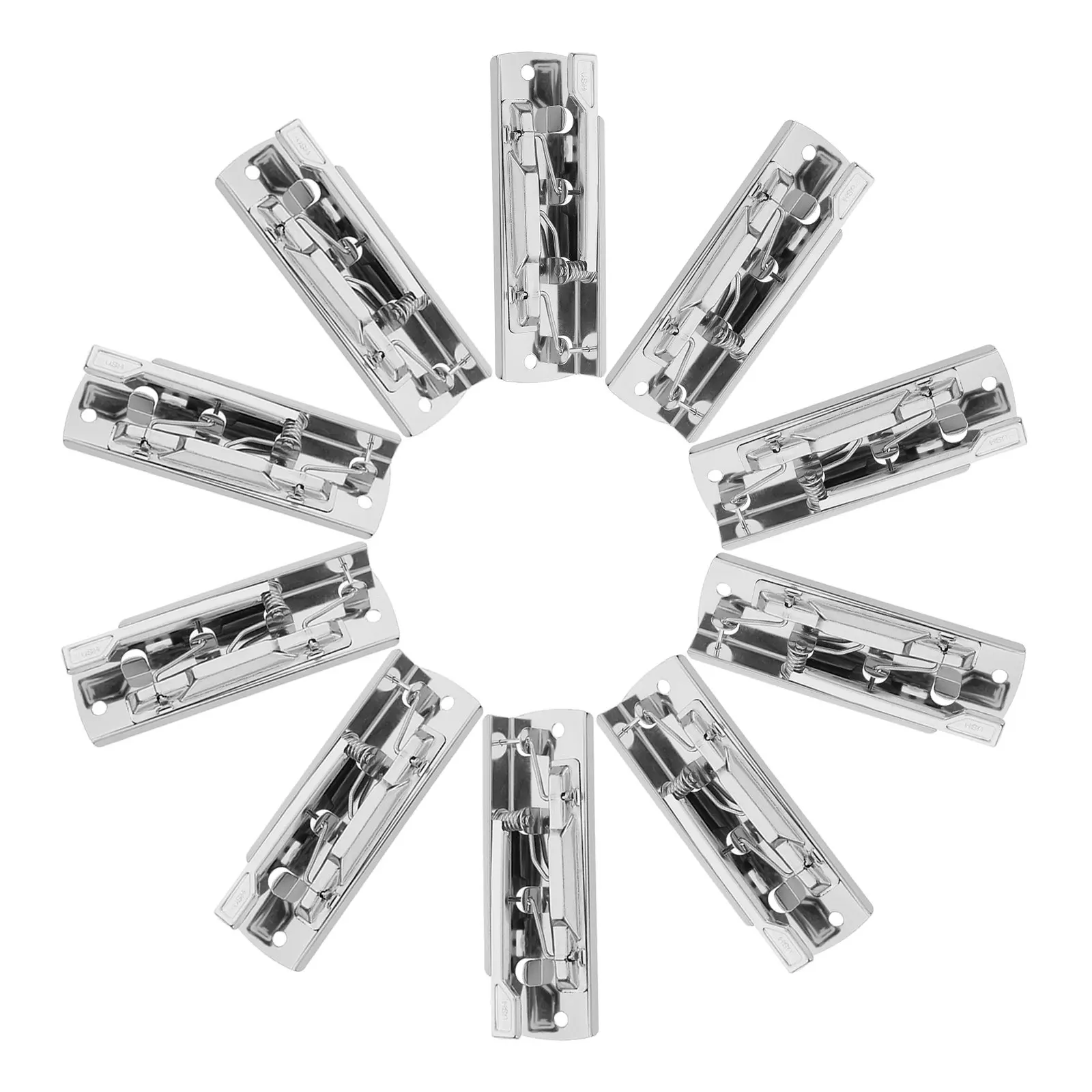 

10 шт. прочных серебристых металлических зажимов для документов с гладкой текстурированной поверхностью и пружинным механизмом для файлов, бумаг, фотографий, книг