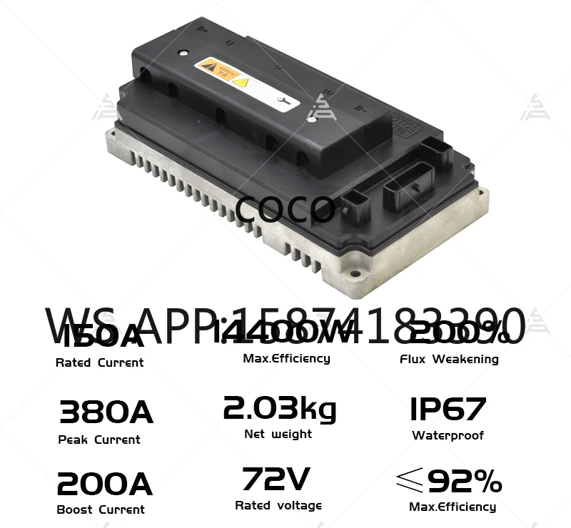 High Performance VOTOL 72V 150A Controller with CAN-BUS Regen for 3KW Mid Drive Motor 150EM150SP