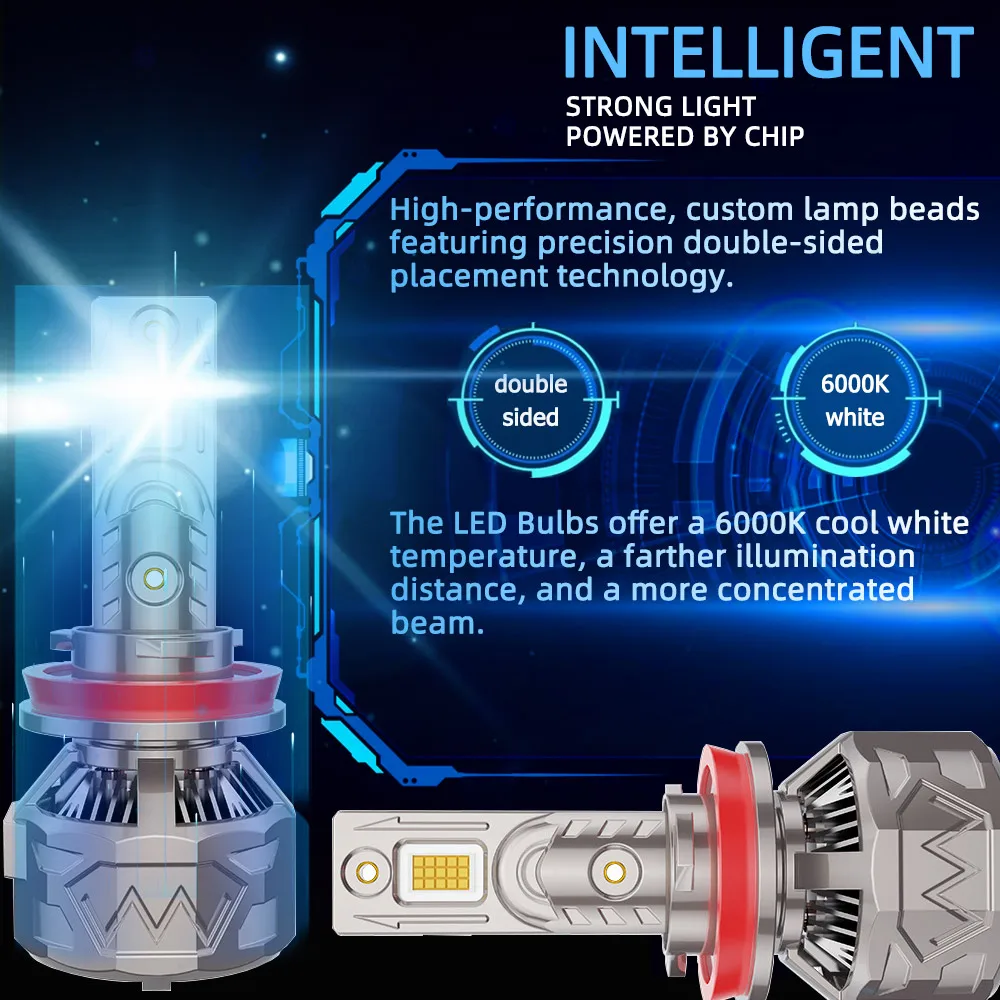 جديد h7 led المصباح الحقيقي 170 واط h1 h4 h7led h8 h11 9005 9006 hb4 hb3 مصابيح السيارة Canbus 6000k 12 فولت السوبر مشرق كشافات لمبة #3