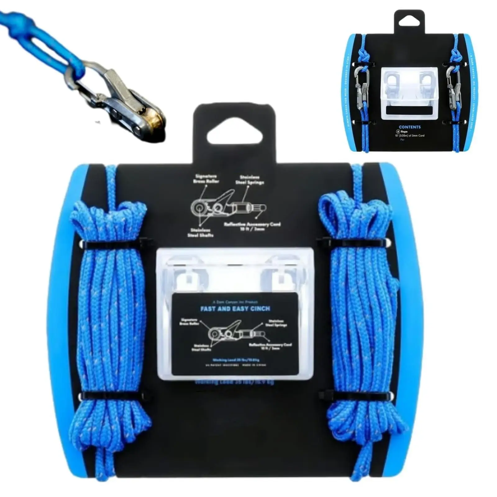 6 Pack Heavy-Duty Metal Paracord Adjusters & Tensioner Tool with Roller Tensioner Rope - Adjustable Tie Down r Camping