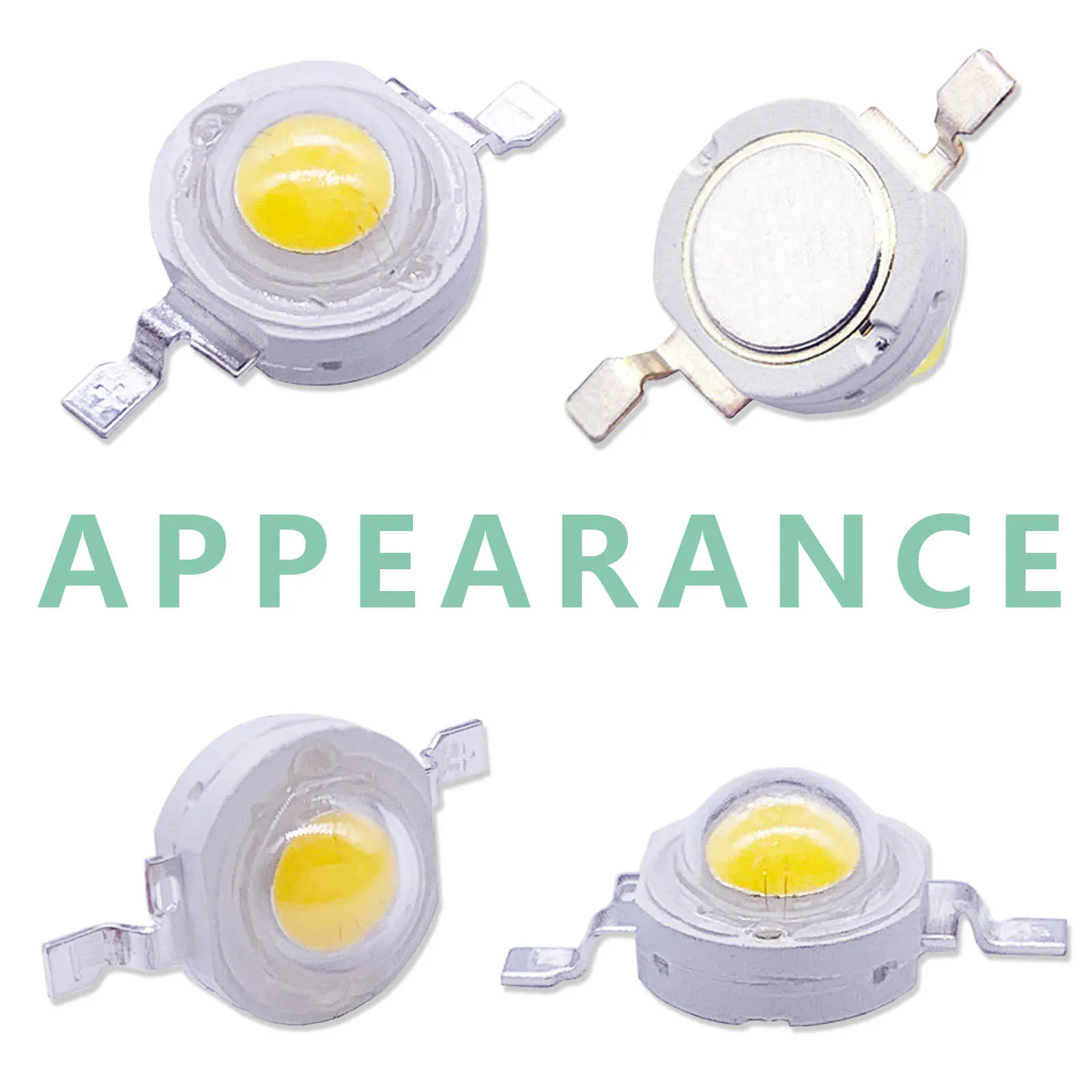 50pcs LED Beads 1W 3W DIY LED Headlights Lighting Power Supply 3V LED Cob Spotlights Tube Light Bulbs 3000K 4000K 6500K