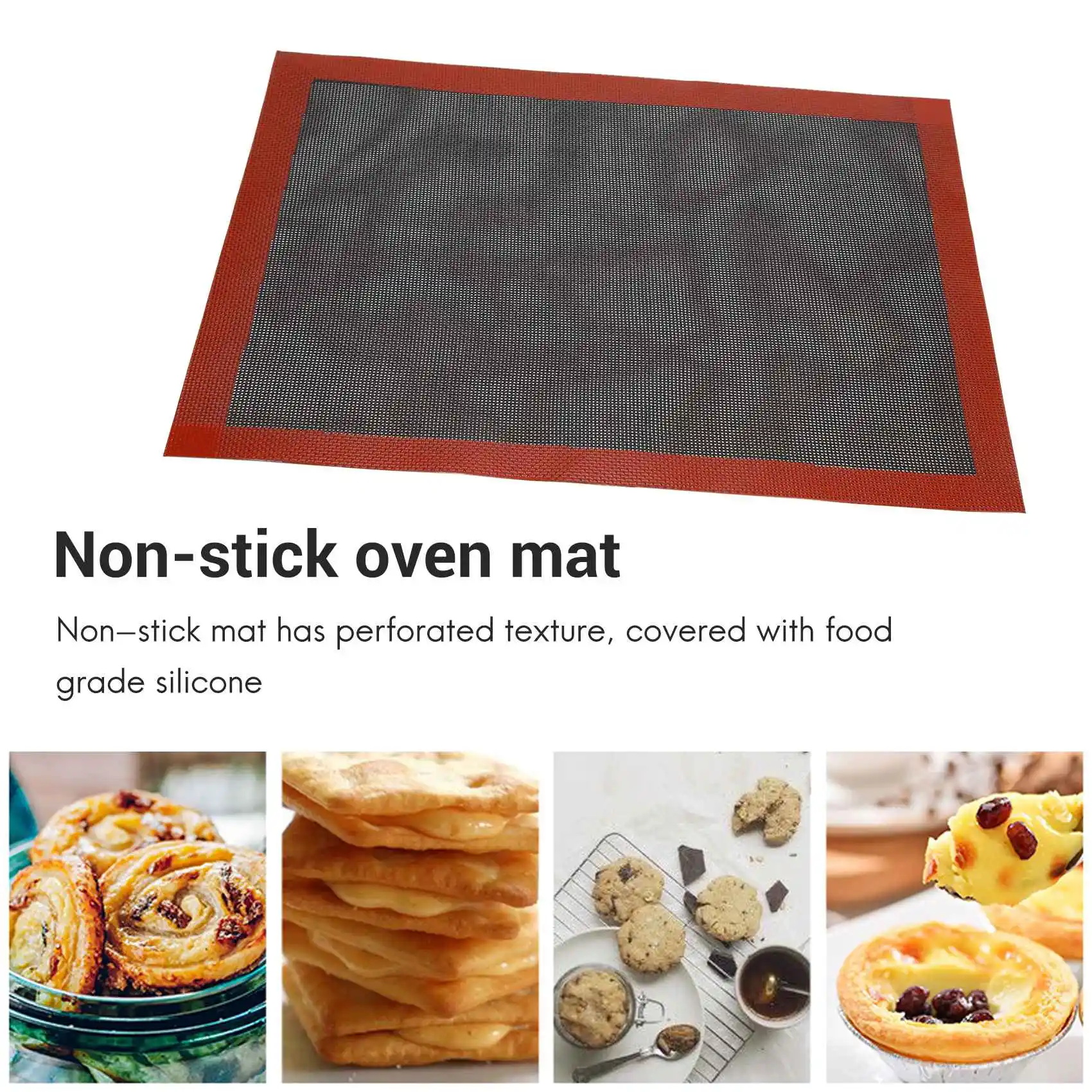AT77 Perforated Silicone Baking Mat Non-Stick Baking Oven Sheet Liner for Cookie /Bread/ Macaroon/Biscuits Kitchen Tools