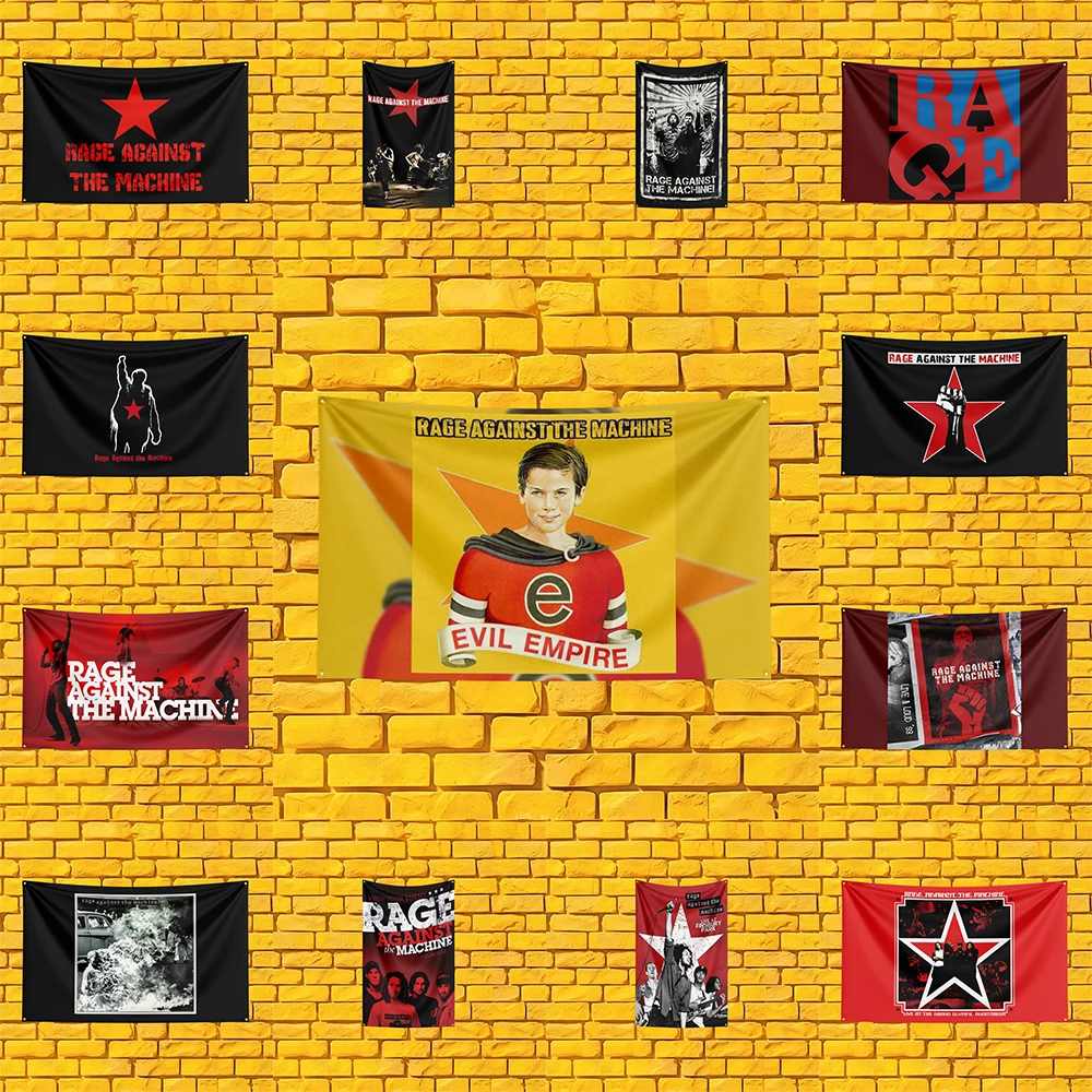 Rage Against the Machine Inspired Rock Band Flag 3x5 FT Polyester Banner For Man Cave Wall Decor Fan Gift