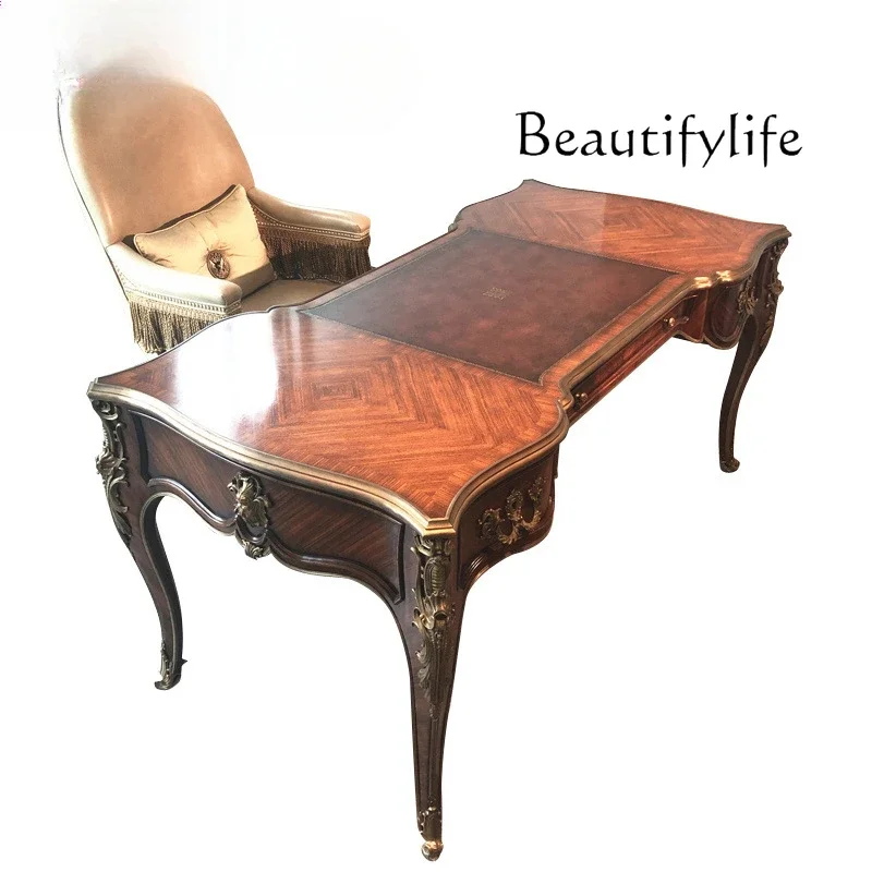 

Italian neoclassical solid wood desk French home simple desk