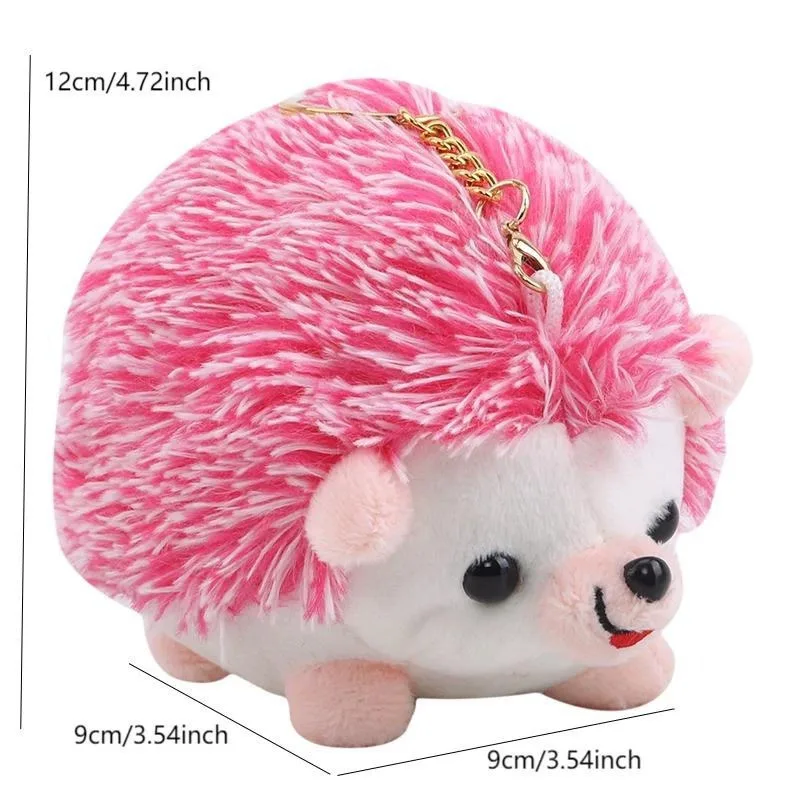 لطيف أفخم القنفذ مفتاح سلسلة الكرتون سيارة مفتاح قلادة عصابة Kawaii السيدات حقيبة الملحقات الإبداعية أفخم دمية هدية رائعة