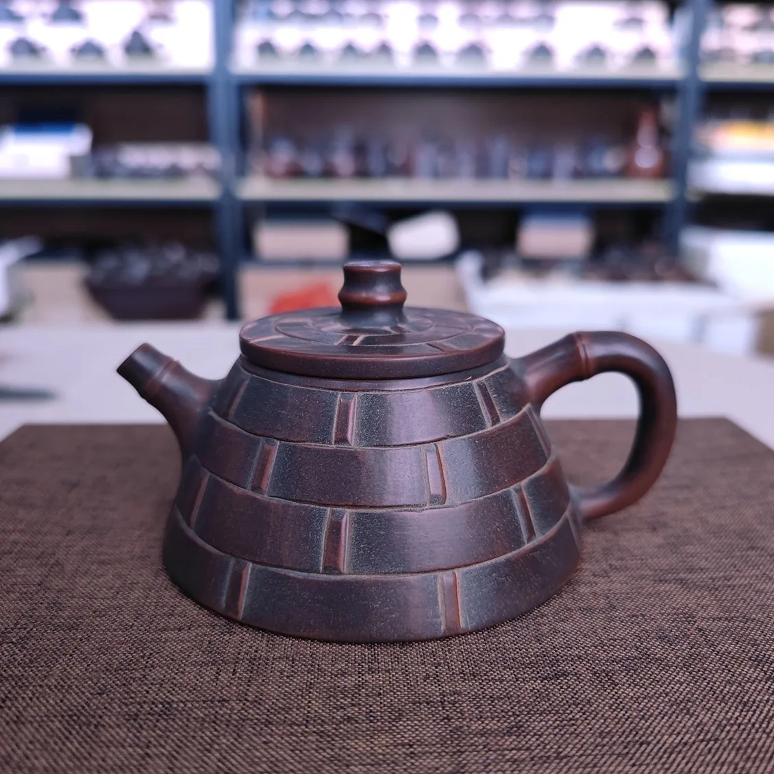 Guangxi Qin Zhou Ni Xing Tao Ceramic Nixing Pottery (Not Yixing Clay ) Mini teapot Shi Piao Bamboo for Drinking Tea