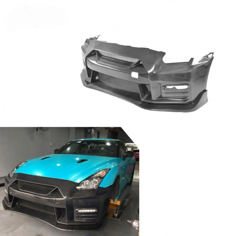 GTR R35 Carbon Fiber Front Bumper Lip for Nissan GTR 2018 Facelift