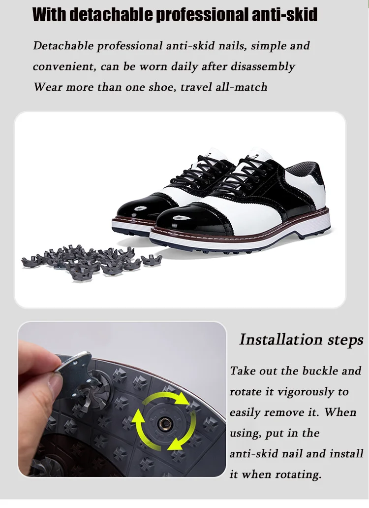 2026 Neue Professionelle Herren-Golfschuhe mit Spikes Wasserdicht Atmungsaktiv Rutschfest Bequeme Outdoor-Sport-Golf-Sneaker – Detail 4