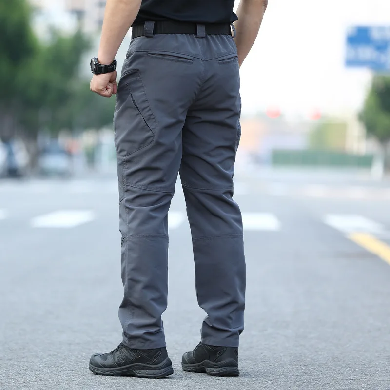 Herren Rip-Stop Taktische Cargohose mit mehreren Reißverschlusstaschen, verschleißfeste gerade Arbeitshose, Outdoor-Wanderhose, Taktikhose – Detail 19