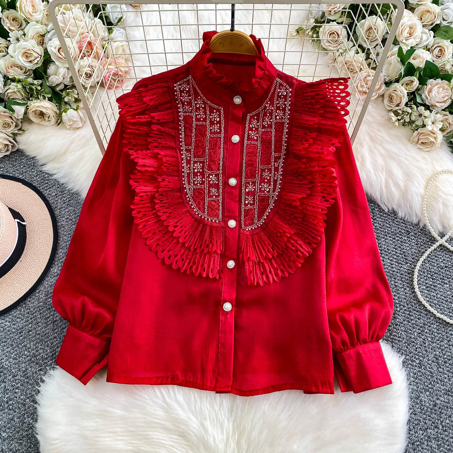 

Винтажная блузка с длинными рукавами и пуговицами, корейская модная сексуальная офисная женская рубашка, женская одежда