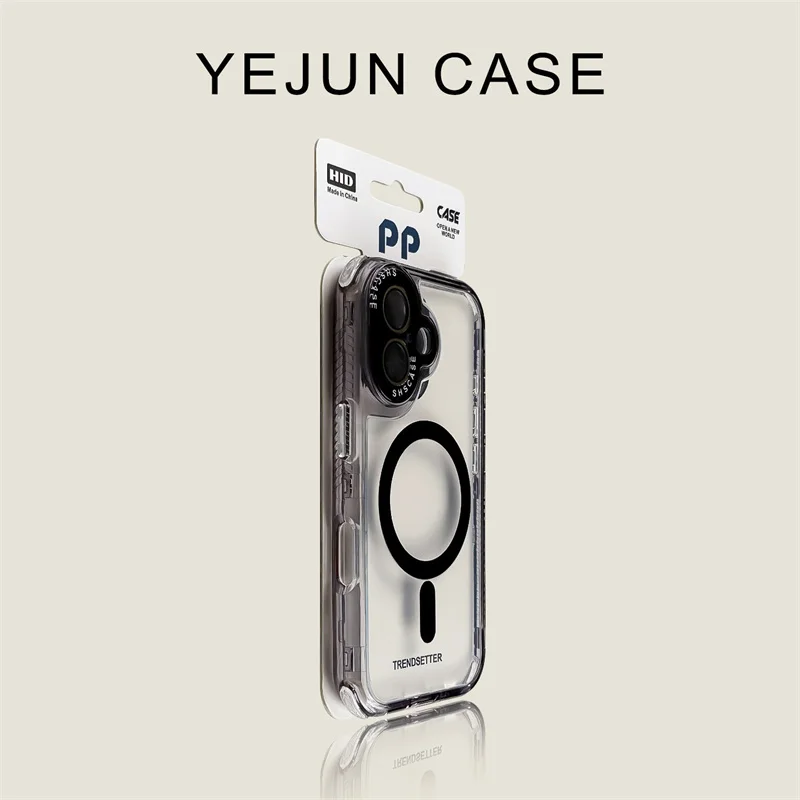 Three in one thick blue phone case suitable for iPhone 13, 14, 15, 16 Pro Max Plus magnetic anti drop protective case view 4