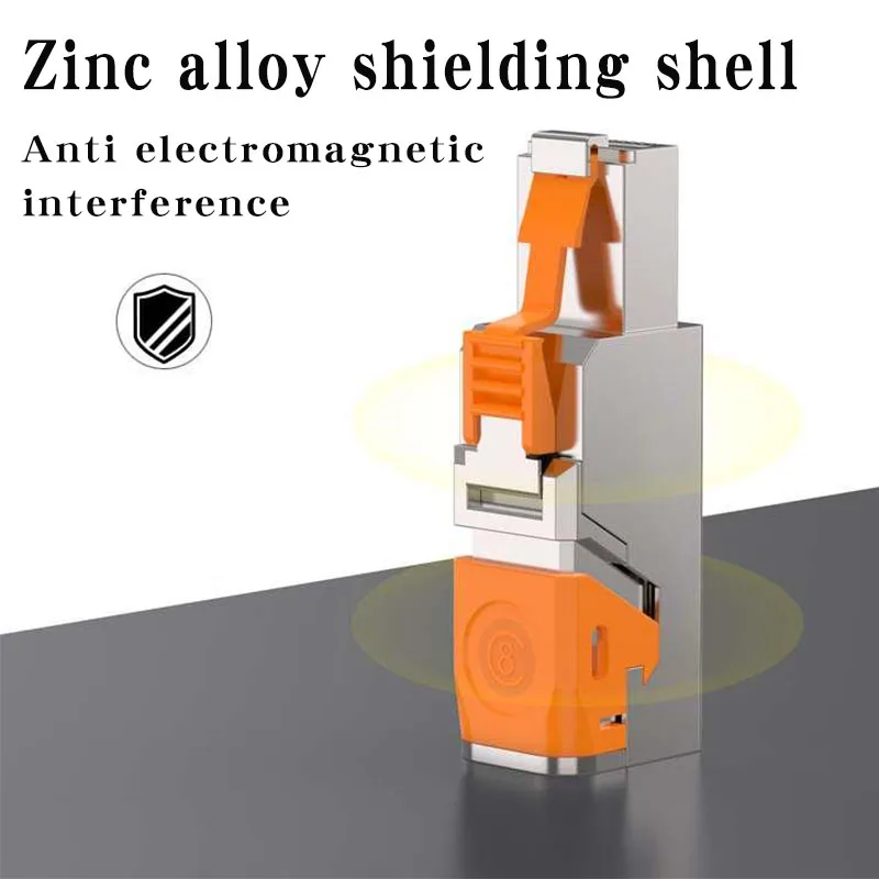 Jasoz Cat6A Cat7 Cat8 Industrial Ethernet Connector RJ45 Shielded Field Plug Tool Free Easy Metal Die-Cast Termination Conector