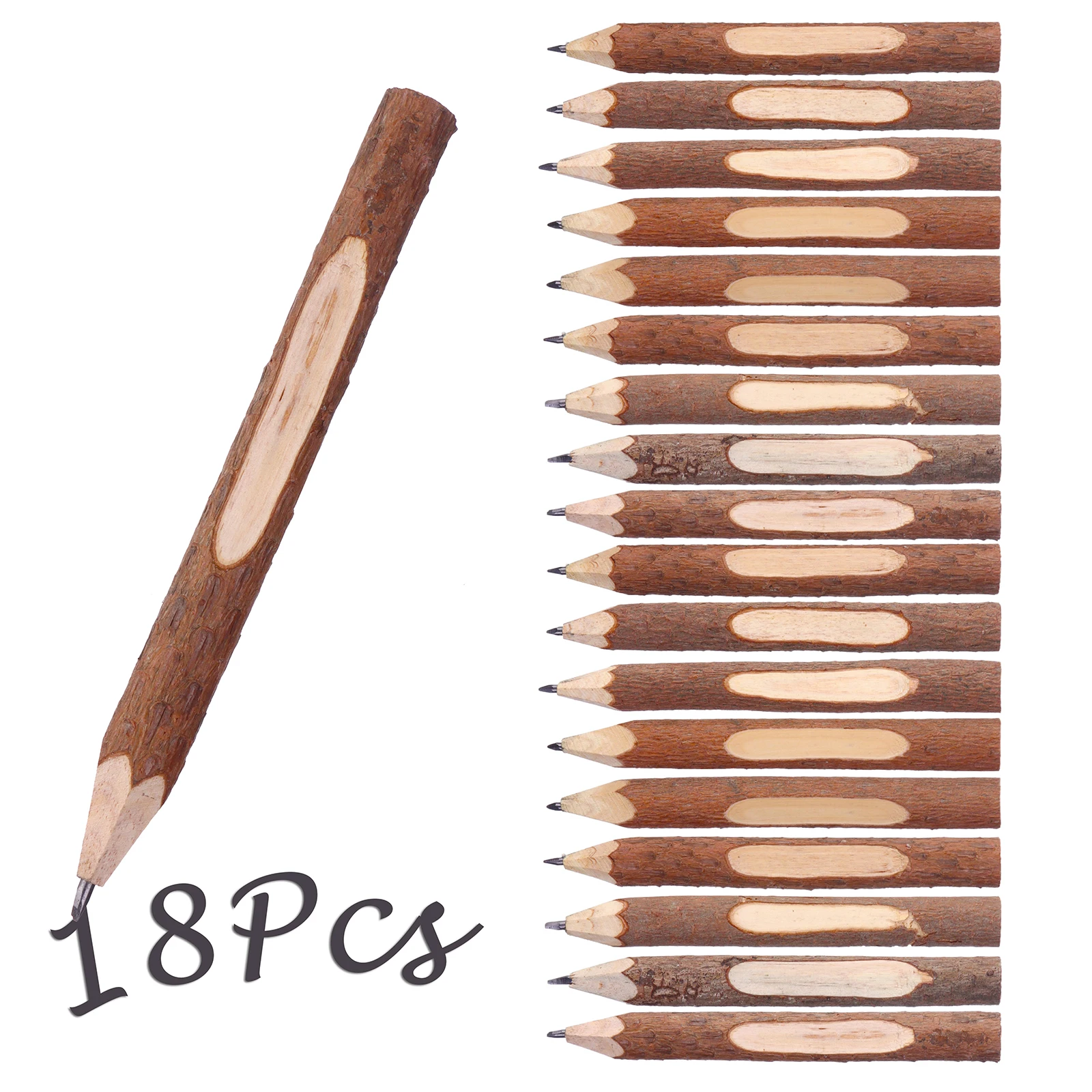 18 stücke holzbleistifte graphit, natur stift zweigweig stifte person ifizierte holzzweigstifte holz bleistift set für kinder art