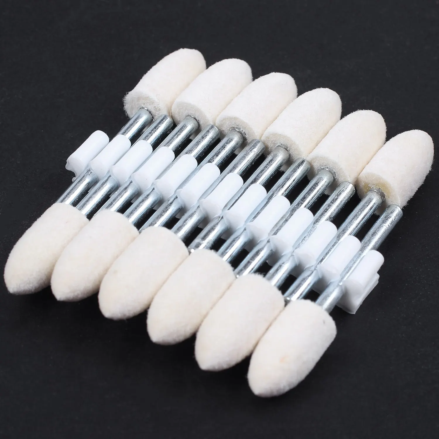 12 Pcs Polishing Buffing Tool 8.5mm Conical Mounted Felt Bobs 3mm Shank