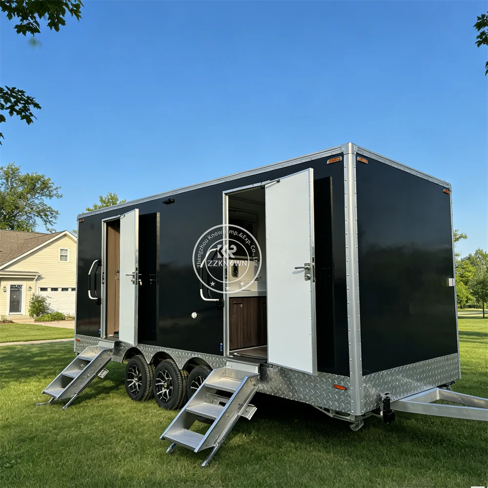 Luxury Portable Restroom Trailer Outdoor Events And Weddings Portable Mobile Bathroom Luxury Toilet Trailer for Public Events
