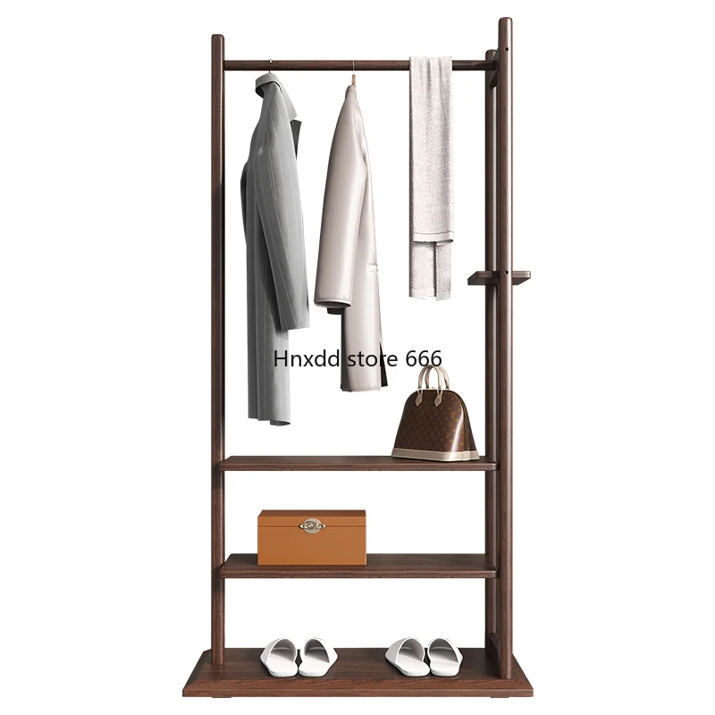 Walnut all solid wood hanger floor-to-ceiling bedroom Chinese coat rack living room rack