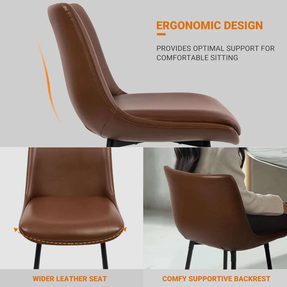 مقاعد عداد حديثة معتمدة من FSC: جلد صناعي منجد مع مسند ظهر وقاعدة معدنية وارتفاع 27