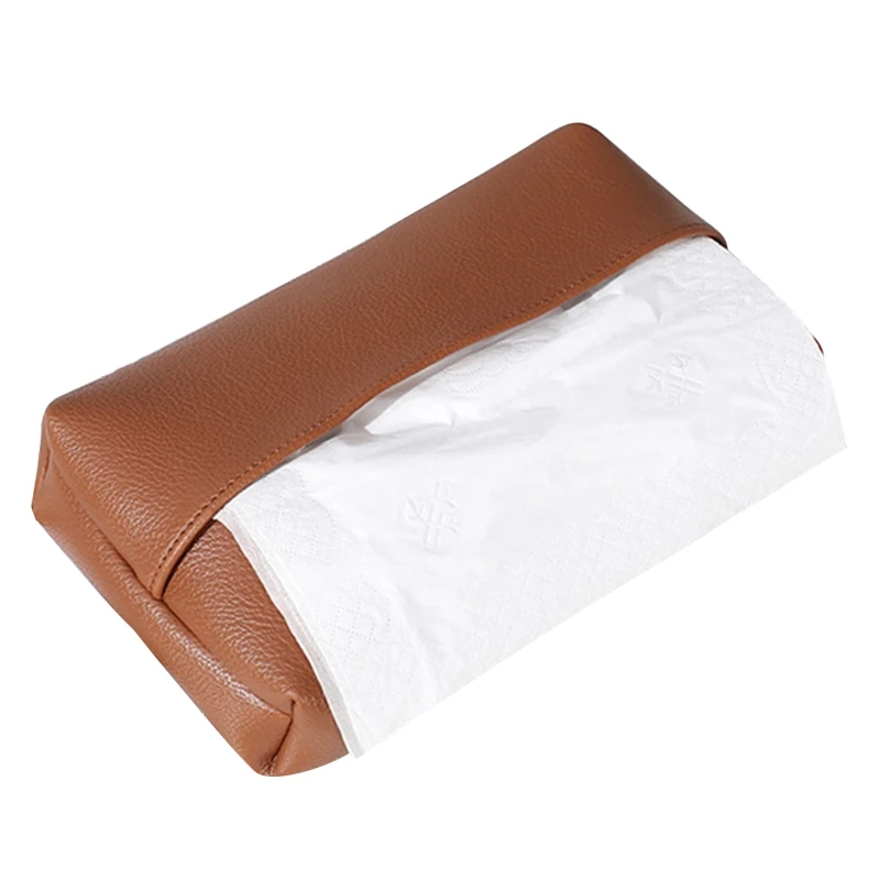 Rectangle Tissue Cover Tissue Box Holder for CASE PU Covers for Living Room Office Desk Automobile Home Kitchen