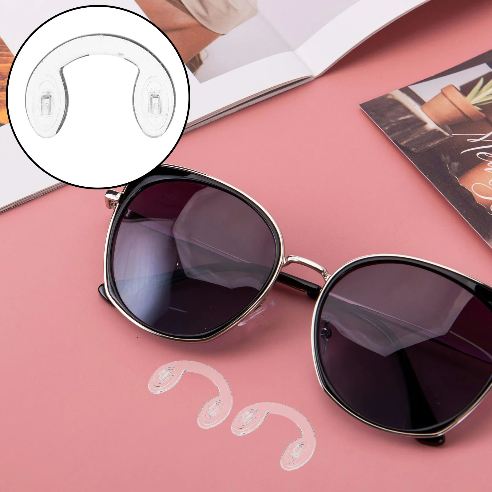 

6Pcs Silicone Anti Slip Nose Pads U Shaped Transparent Comfortable for Glasses Sunglasses Metal Frames Universal Replacement